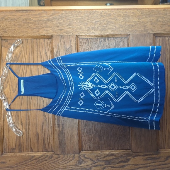 Maurices Lined Blue Stitched Halter Tank Top Size Large - Picture 1 of 7